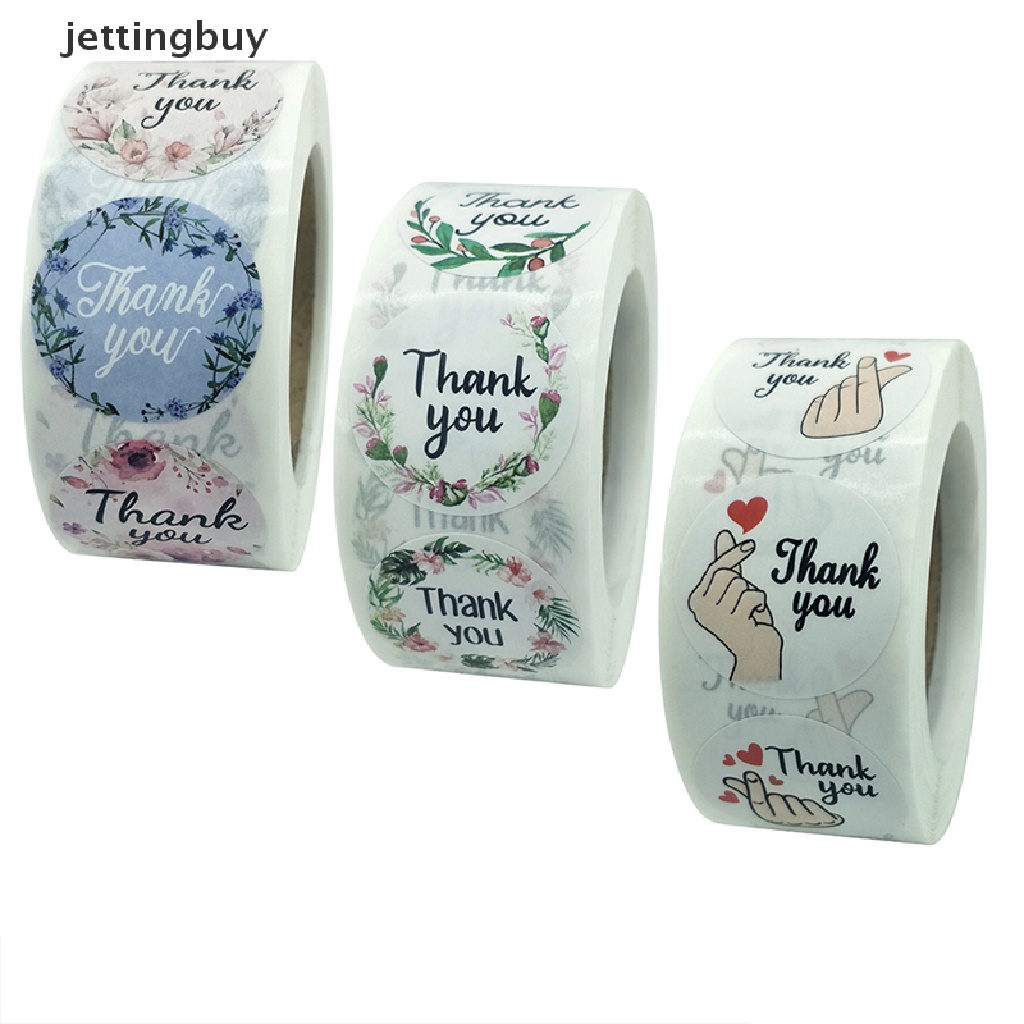 Cuộn 500 Nhãn Dán Thank You Cho Giấy Ghi Chú Văn Phòng Phẩm Gq New QDD