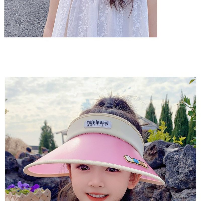 Mũ Chống Nắng Vành Rộng Không Chóp Có Thể Thay Đổi Màu Sắc Theo Nhiệt Độ Họa Tiết Hoạt Hình Dành Cho Bé Trai Bé Gái