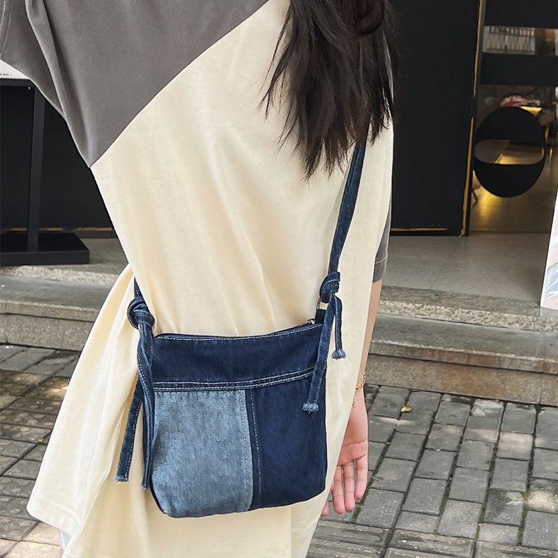 Túi Đeo Chéo Vải Jean Phong Cách Hàn Quốc Thời Trang Cho Nữ