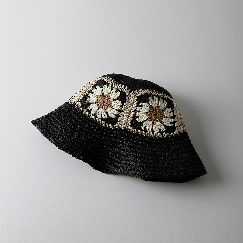 Nón Tai Bèo Đan Cói Thủ Công Họa Tiết Hoa Xinh Xắn Thời Trang Hàn Quốc