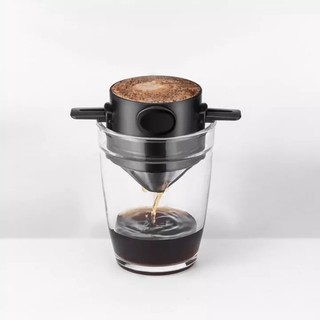 Coffee Filter Double-layer Mesh Paperless Portable Filter Drip Device Foldable keep the surface clean and dry