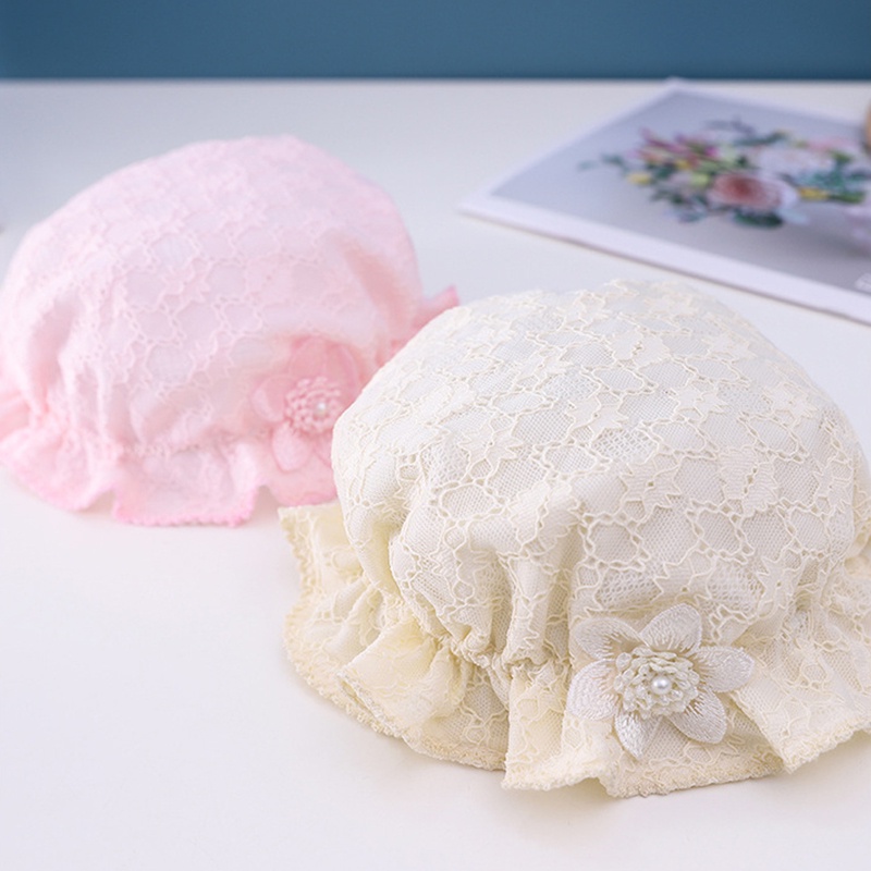 Mũ Bucket Mềm Mại Màu Trơn Đính Hoa Ngọc Trai Thời Trang Mùa Hè Cho Bé Gái