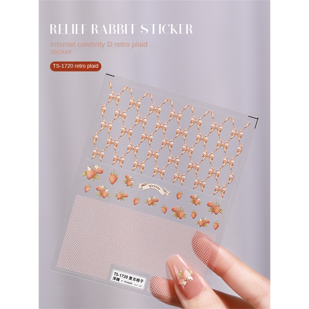 Miếng Dán Trang Trí Móng Tay 3D Hình Thỏ Dễ Thương