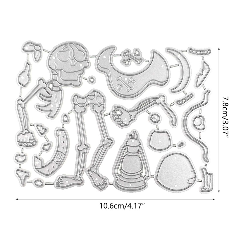 Khuôn Cắt Giấy Kim Loại Hình Đầu Lâu Cướp Biển Thẻ