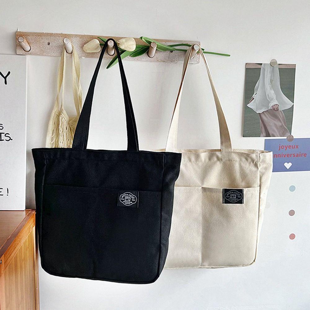 BEBETTERM Túi Tote Đeo Vai Vải Canvas Cỡ Lớn Thiết Kế Dễ Thương Cho Nữ