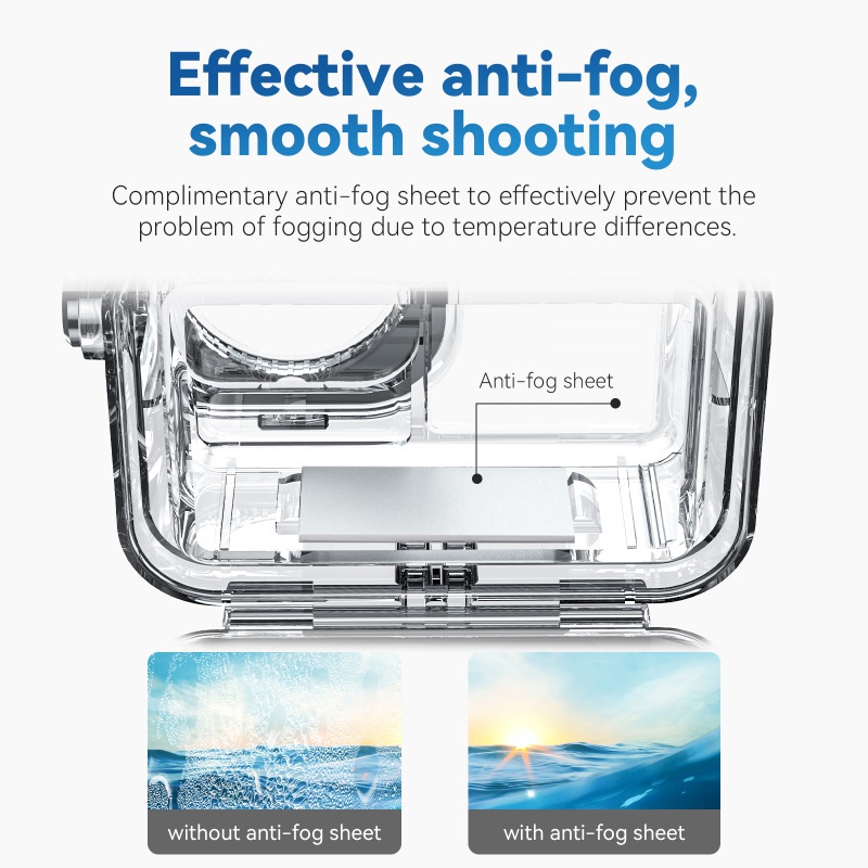 TELESIN 45M Waterproof Housing Case For DJI Action 3 Heat Sinking Underwater Case High Strength Protector Cover For Action 3