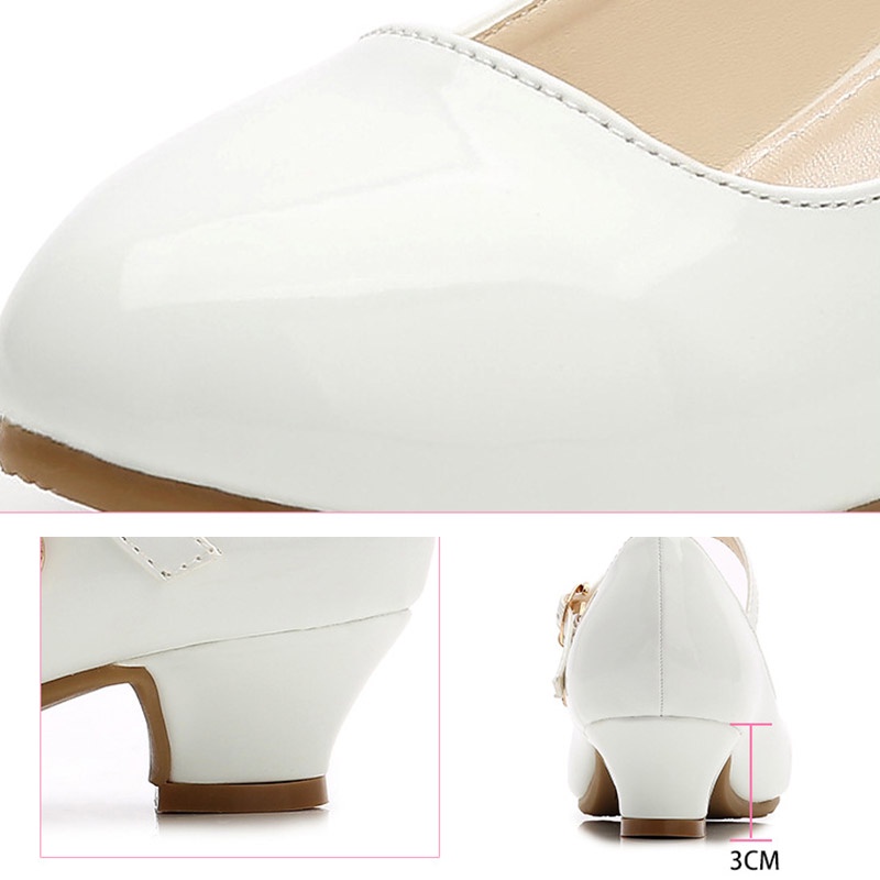 Bololo Giày Cao Gót Bằng Da Phong Cách Hàn Quốc Cho Bé Gái