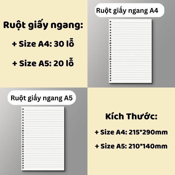 Sổ Còng Sắt Và Ruột Giấy Refill Nhiều Kích Thước Tiện Lợi Dành Cho Học Sinh Sinh Viên - Hally Shop