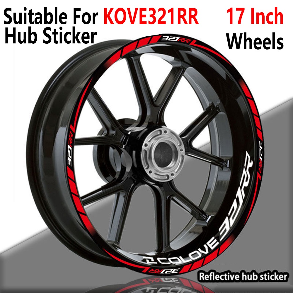 Bộ 18 Miếng Dán Viền Bánh Xe 17Inch Chống Thấm Nước Trang Trí Cho Xe Hơi / Mô Tô Kove 321RR