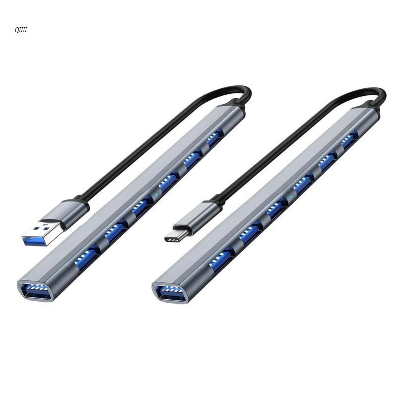 Bộ Chia 7 Cổng Usb 3.0 Type-C Tốc Độ Cao Cho Ổ Cứng / Chuột / Bàn Phím Máy Tính