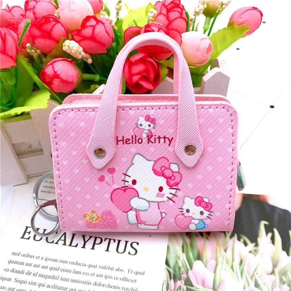 Fallforbeauty Túi Đựng Mỹ Phẩm / Tiền Xu / Son Môi Bằng Da PU Có Khóa Kéo Hình Mèo Kitty / Cún Cưng Đáng Yêu