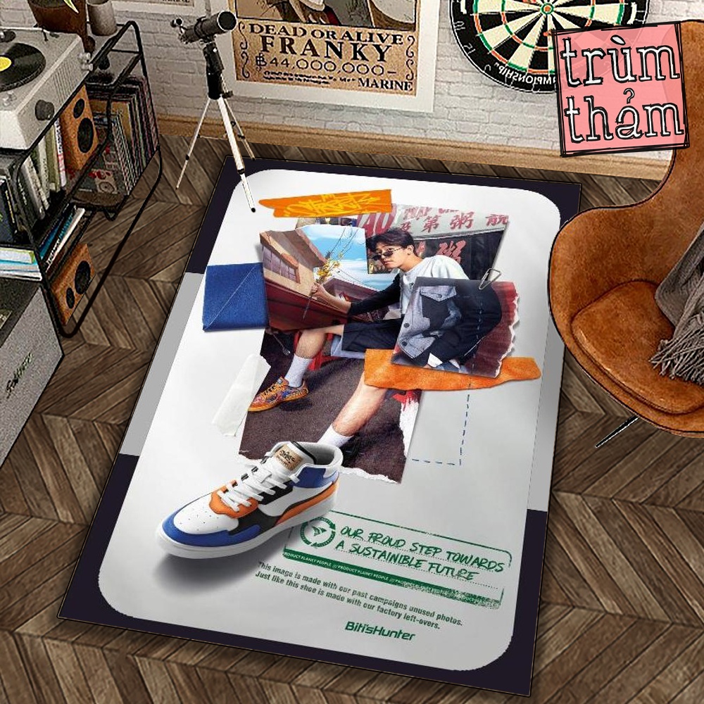 Thảm Trang Trí Wrightz Biti'S Hunter Sneaker Giày Thể Thao Decor Phòng Ngủ Phòng Khách Văn Phòng