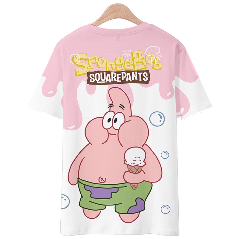 Áo Thun Tay Ngắn In Hình SpongeBob 3D Thời Trang Cho Trẻ Em Và Người Lớn