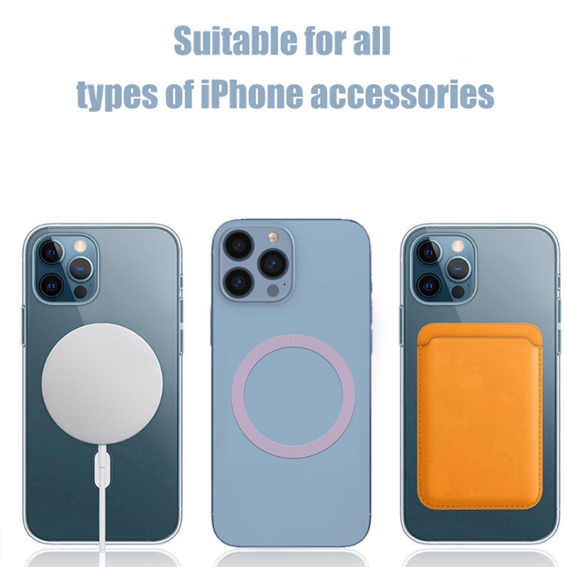 1 Nhẫn Đỡ Điện Thoại Từ Tính Bằng Thép Không Gỉ Màu Trơn Siêu Mỏng Cho Hầu Hết Các Dòng Điện Thoại Di Động