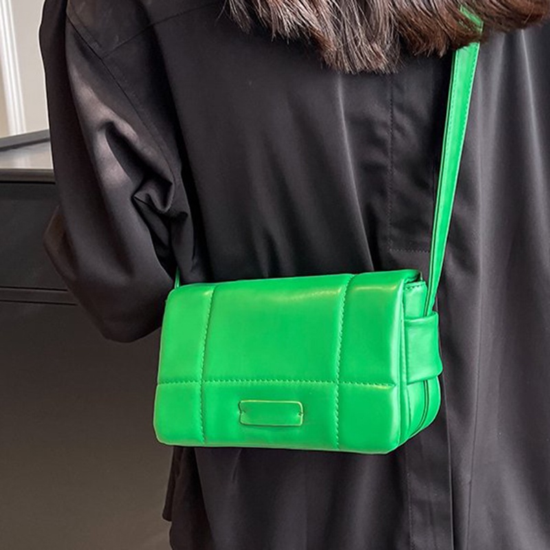 Túi Đeo Chéo Hình Vuông Nhỏ Màu Trơn Phong Cách Phương Tây Đơn Giản Cho Nữ