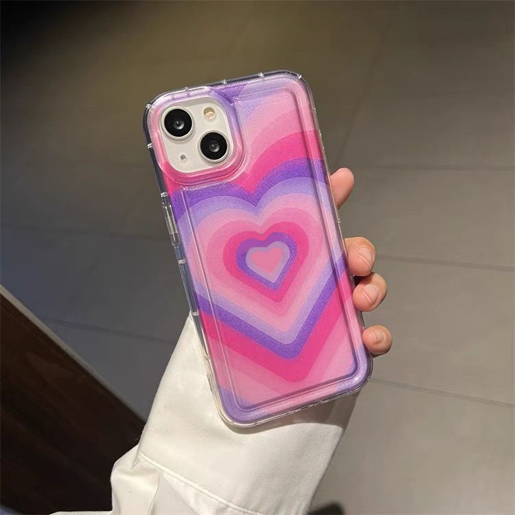 Ốp Điện Thoại Silicon TPU Mềm Trong Suốt Họa Tiết Trái Tim Cho IPhone 14 13 11 12 Pro XS Max X XR 7 + 8 Plus