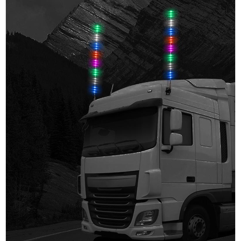 1 Ăng Ten Đèn LED RGB 24V Nhiều Màu Sắc Cảnh Báo Cho Xe Hơi Xe Tải