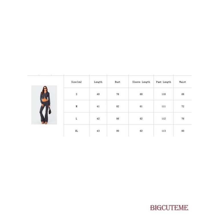 Set Đồ Mùa Thu 2 Món Gồm Áo Tay Dài Có Khóa Kéo + Quần Ống Loe Màu Trơn Cho Nữ