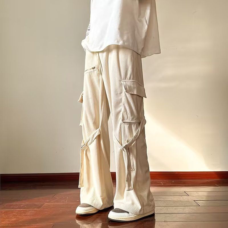 Quần Dài Vải Nhung Phong Cách Đường Phố Nhật Bản Cá Tính Cho Nam