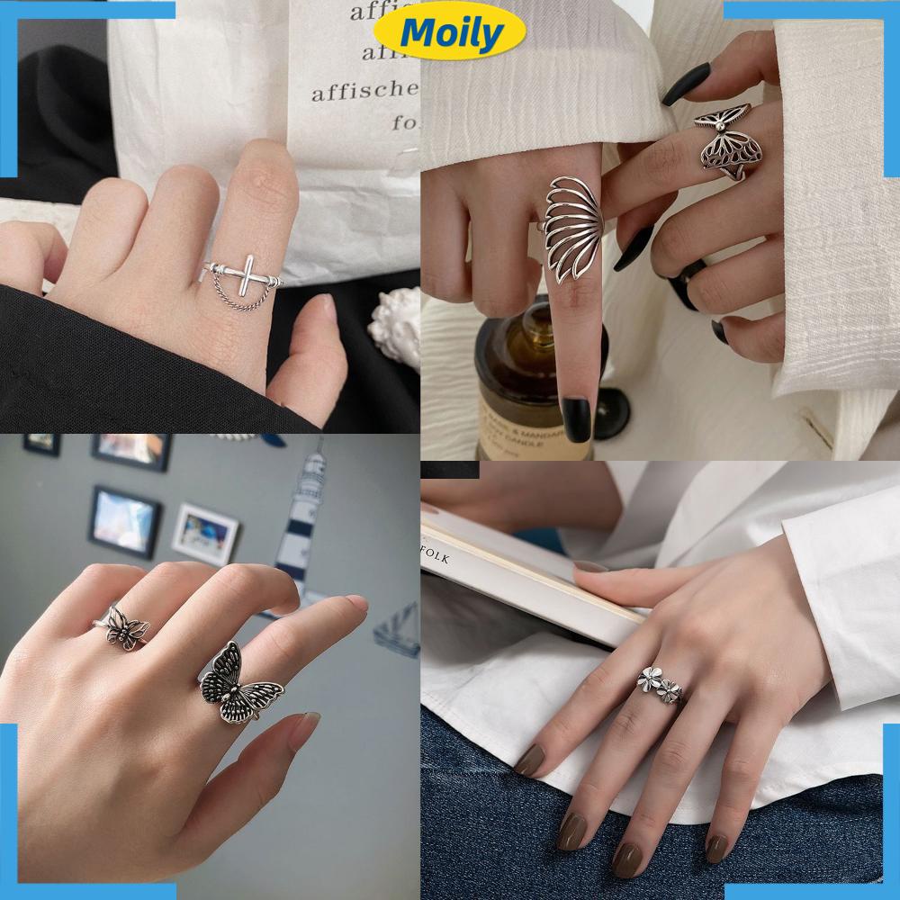 Nhẫn Đeo Tay Hình Chúa Jesus Phong Cách Vintage Có Thể Điều Chỉnh|Nhẫn Đeo Đốt Ngón Tay Nhiều Kiểu Họa Tiết Độc Đáo Cá Tính