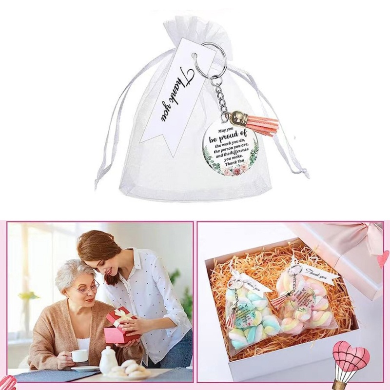 Set 48 Cặp Móc Khóa Có Chữ Thank You Thẻ Làm Quà Tặng Cho Giáo Viên Y Tá