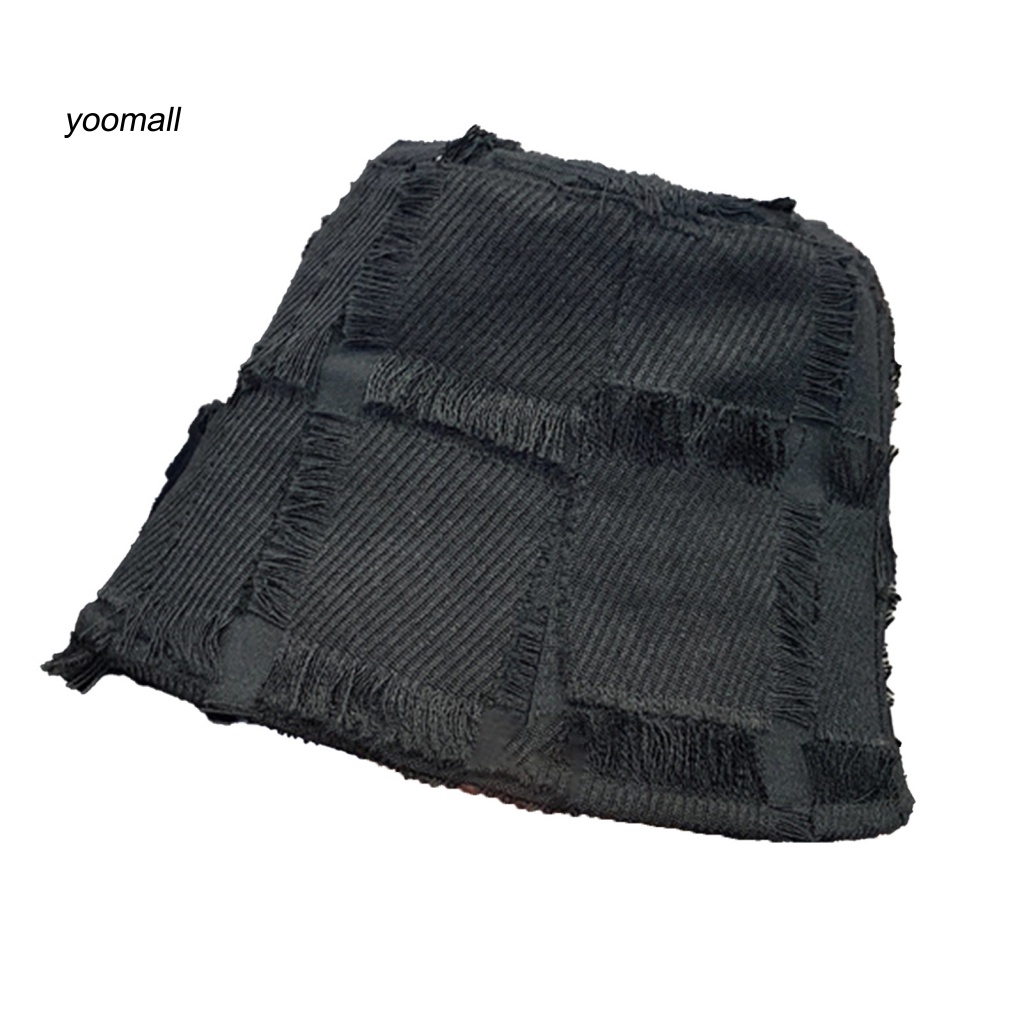 / Yo / Mũ Bucket Màu Trơn Thêu Họa Tiết Caro Dành Cho Nữ Hóa Trang