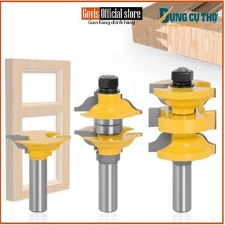 Bộ 3 mũi phay gỗ ghép mộng cửa chính cốt 12ly7