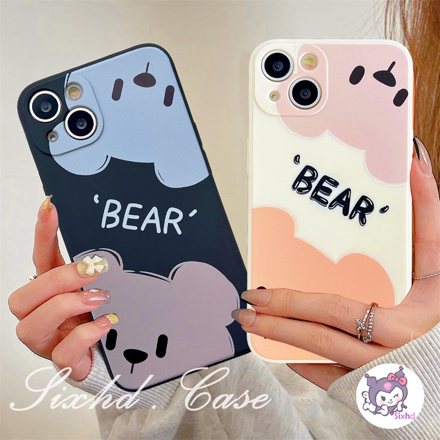 Ốp Lưng Điện Thoại cho Redmi 12C 10C 10A 9C Note 12 11 11s 10 9 8 12 Pro 9T 9A 9 A1 A1 + Xiaomi 11Lite 13 12 11T Poco X5 F4 F3 X3Pro NFC NFC NFC sixhd Black And White Cartoon Bear Phone Case Silicon Soft Cover
