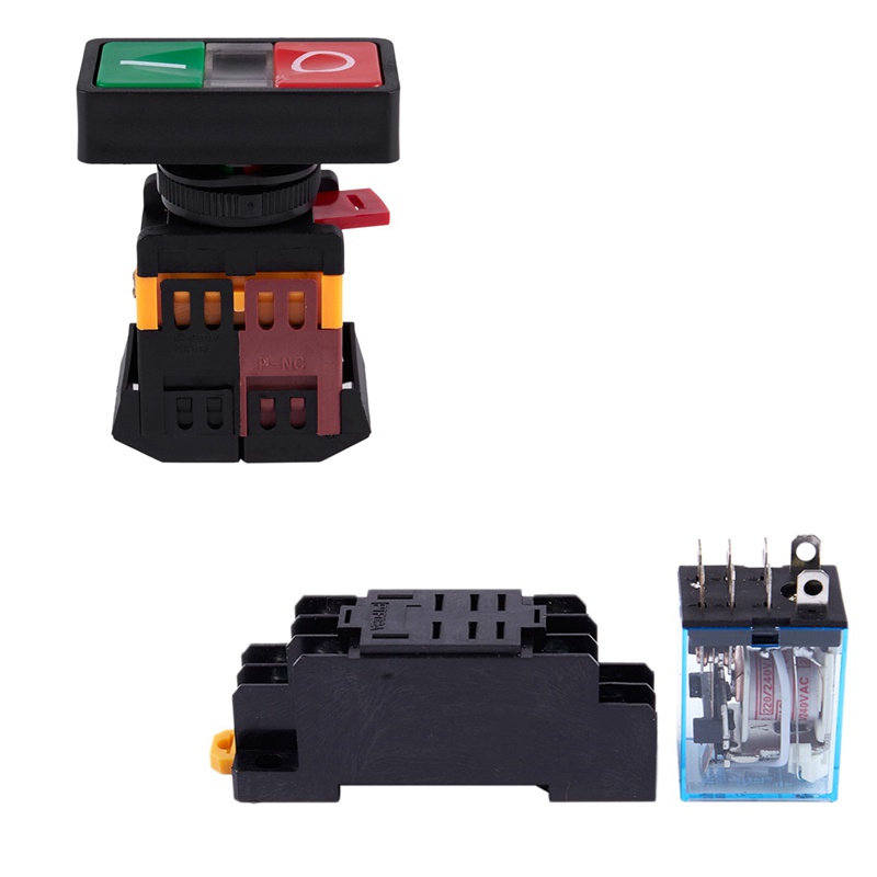 Rơ Le LY2NJ HH62P-L JQX-13F 220V AC Có Công Tắc Bật / Tắt