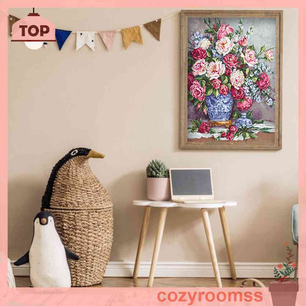 Toàn Bộ Bộ Tranh Thêu Chữ Thập 11CT DIY Hình Hoa Xinh Xắn