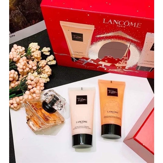 Sét dưỡng thể + nước hoa Lancôme Tresor 50ml + 30ml + 50ml
