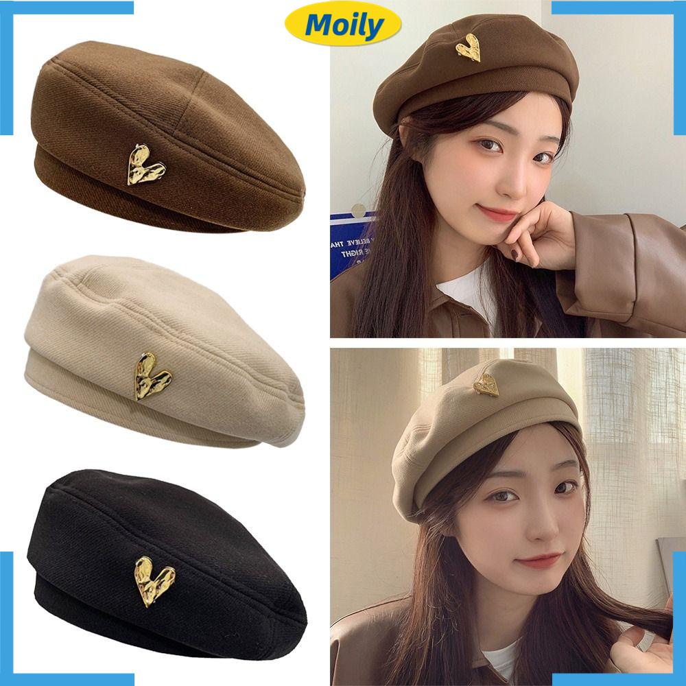 Mũ Beret Len Màu Trơn Không Vành Kiểu Lolita Thanh Lịch
