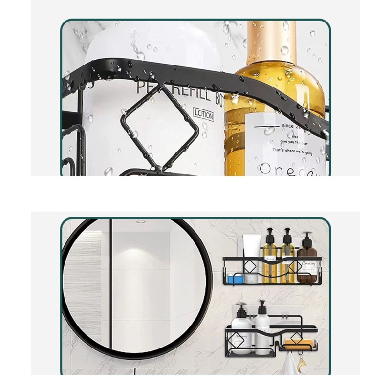 Giá Đỡ Đựng Dầu Gội / Mỹ Phẩm Đa Năng Gắn Tường Không Cần Đục Lỗ Cho Nhà Tắm