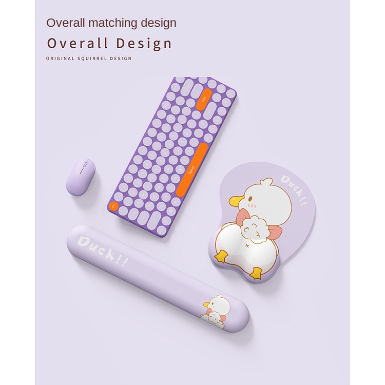Miếng Lót Chuột Và Bàn Phím Bằng Silicon Hình Chú Vịt 3d Dễ Thương