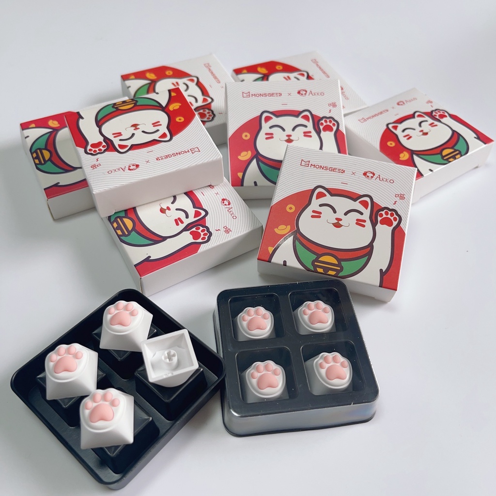 Hộp 4 Nút Bàn Phím Cơ Akko x MonsGeek Bằng Silicon Mềm Thông Dụng