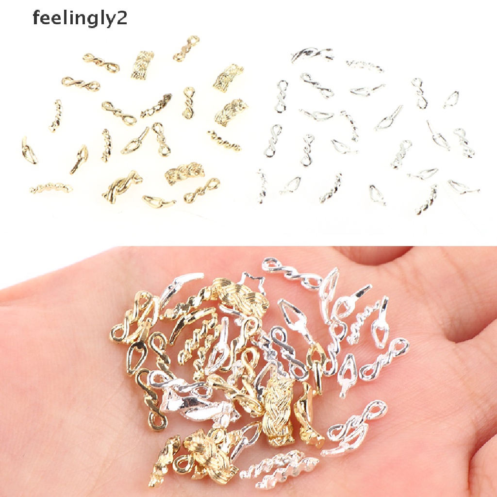 Set 10 / 20 Dây Xích Kim Loại Màu Vàng / Bạc Trang Trí Móng Nghệ Thuật DIY