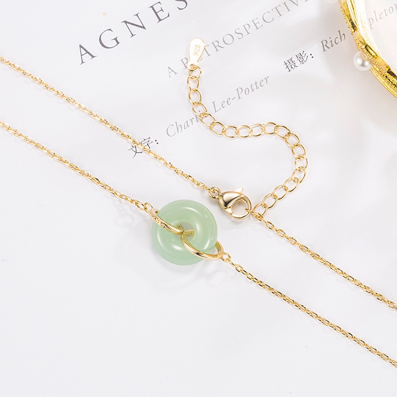 Vòng cổ Mặt Ngọc Bích Hetian Thời Trang 520 Sang Trọng Cho Nữ