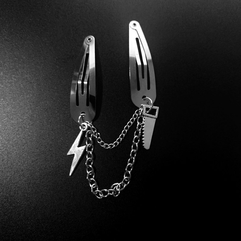 Gothic Gothic Dark Spider Butterfly Skull Hair Clip Vintage Tassel Chain Clip Personalized Design Spice Girl Y2k BB Clip