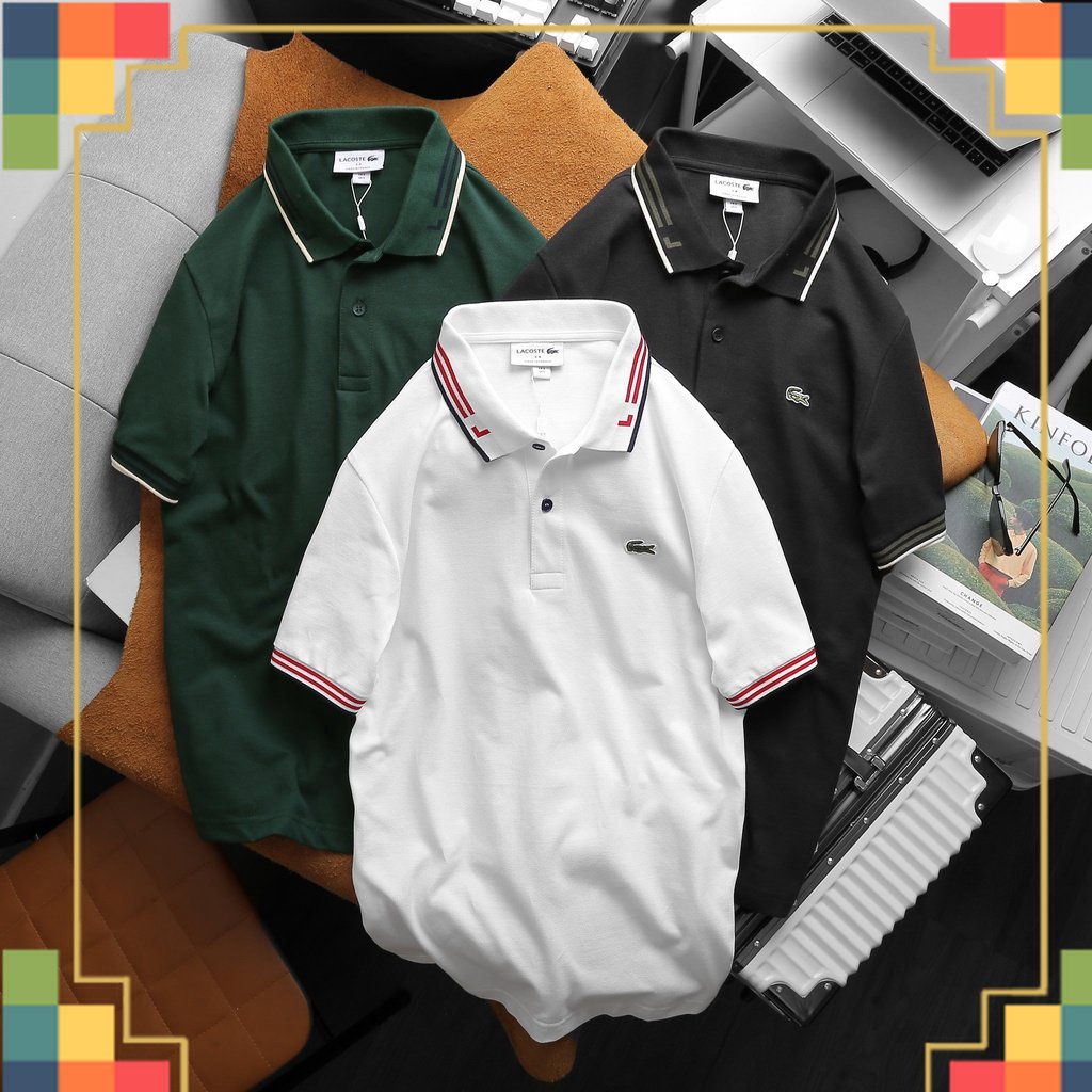 SHOP QAXK - Áo thun có cổ polo LCST 3M chất thun cá sấu tốt có khắc chữ trên nút và nút sê cua - POLCS5 - CHUẨN ĐẸP
