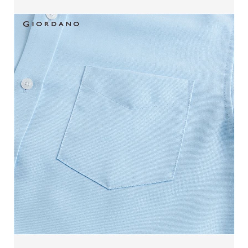 GIORDANO MEN Non-iron short sleeve cotton oxford shirt 01043289