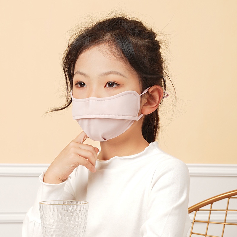 Khẩu Trang Chống Nắng Bằng Lụa Mát Thoáng Khí Thời Trang Mùa Hè Cho Bé