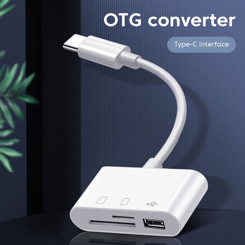 Đầu Đọc Thẻ Nhớ SD TF / USB Type C 3 Trong 1 Cho Điện Thoại / Máy Tính