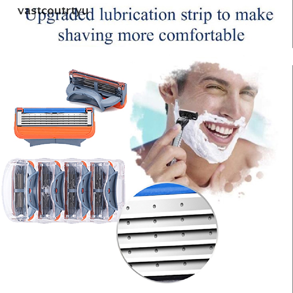 Set 4 Lưỡi Dao Cạo Râu 5 Lớp Thay Thế Cho Nam