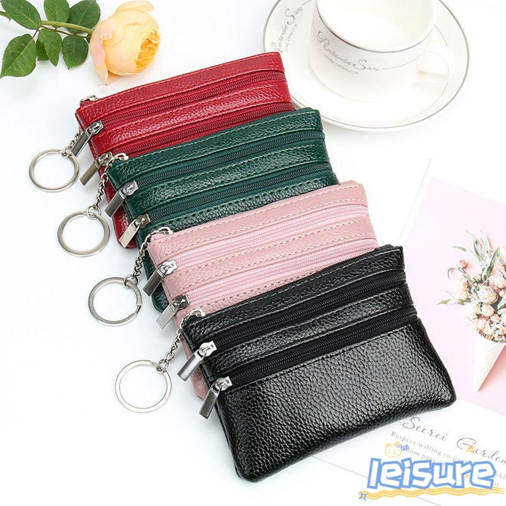 Ví Da PU Mini Đựng Tiền Xu Kèm Móc Khóa Cho Nữ Giá Đỡ