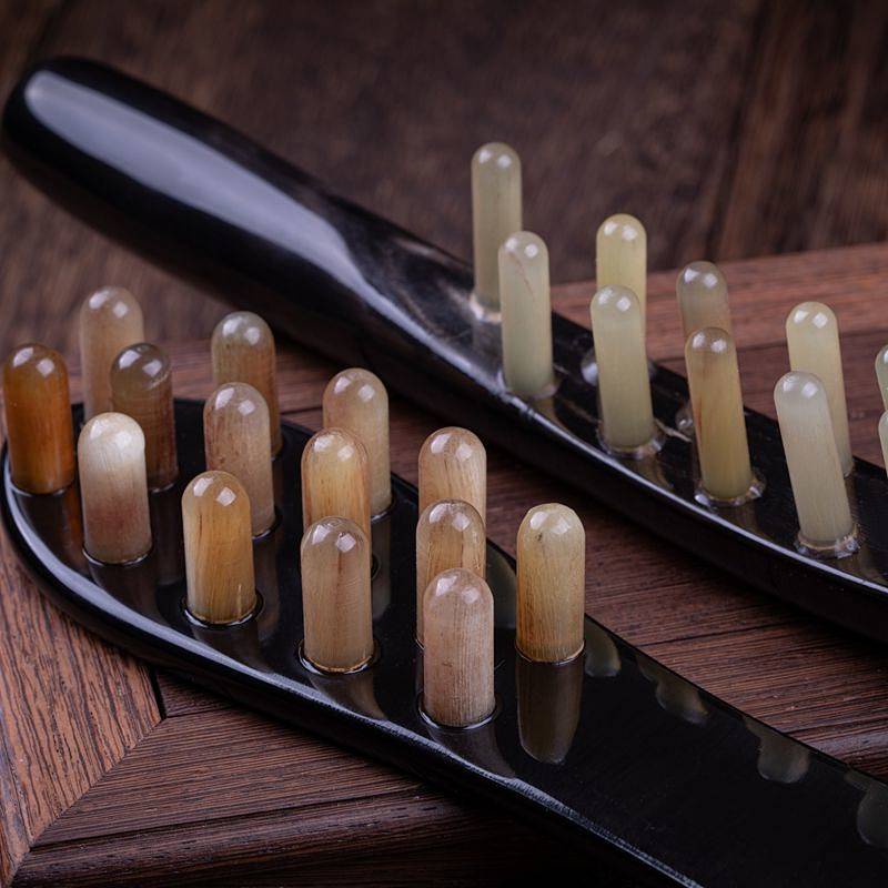 Full Horn Meridian Comb Natural Black Buffalo Horn Massage Comb Headache Insomnia Hair Loss Head Scalp Brain Massage 5sgz