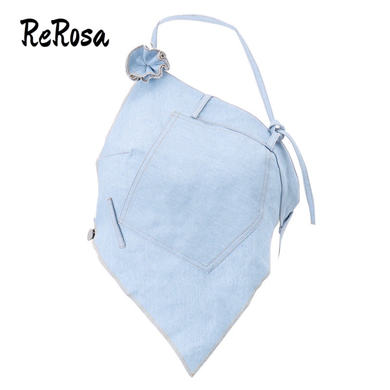 Áo Denim Sát Nách Cổ Yếm Phong Cách Retro 2023 Cho Nữ