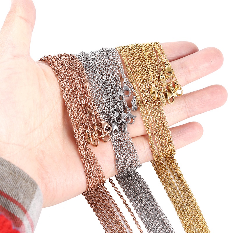 Set 10 Dây Chuyền Thép Titan Mạ Vàng Hình Chữ O Xinh Xắn