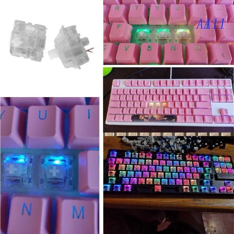 Bộ 10 Bàn Phím Cơ Cherry Clone Gateron MX Switch Trong Suốt Ốp