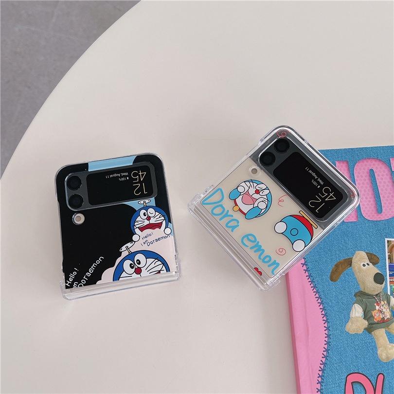 Ốp Điện Thoại PC Cứng Hoạt Hình Doraemon Cho Samsung Galaxy Z Flip 3 Z Flip 4 W23 ZFlip3 ZFlip4