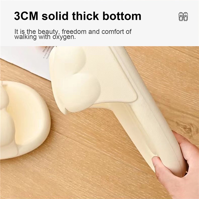 Dép Đi Trong Nhà Đế Dày Chống Trượt Màu Trơn Thời Trang Cho Nữ